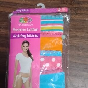 Fruit of the Loom Colorful Cotton String Bikinis